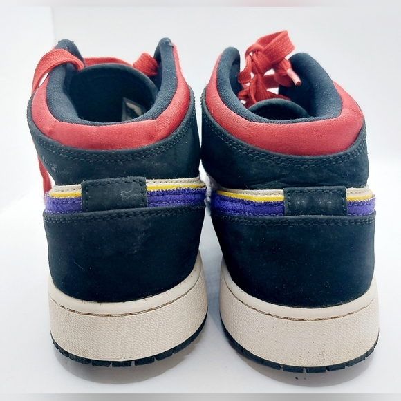 ⭐️5/$25 Air Jordan 1 Mid "Laker Top 3" sneakers Size 7Y - Picture 2 of 10